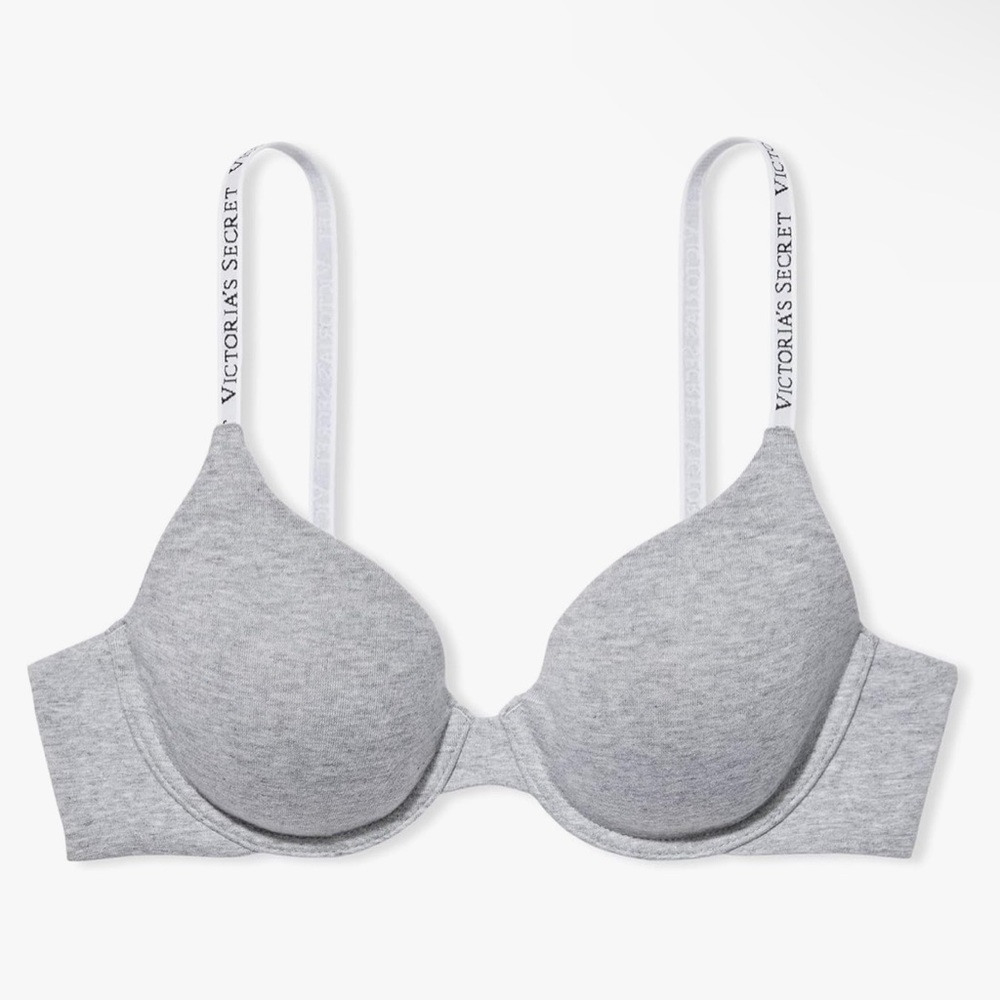 Victoria Secret T shirt Lightly Lined Cotton Full Coverage Gray Bra 34D